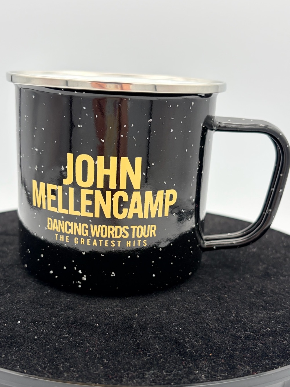 John Mellencamp dancing Word tour enamel campfire mug brand new